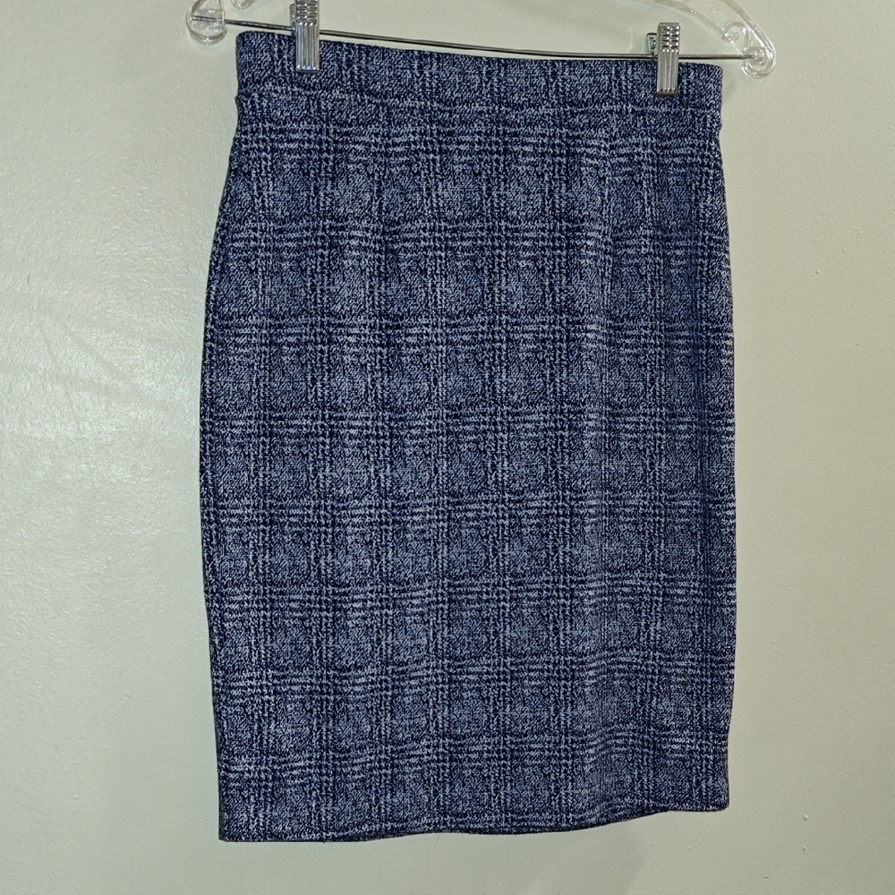 41 Hawthorn Navy Checkered Pencil Skirt